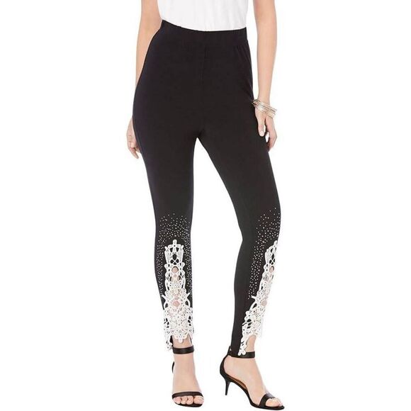 Venus Lace Applique Leggings - Picture 1 of 5